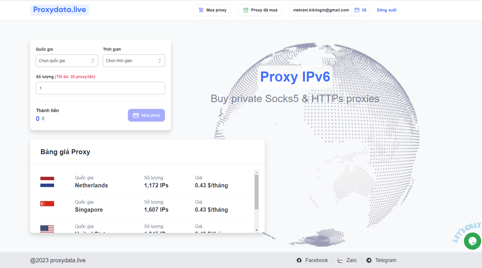 Hình ảnh trang proxydata.live